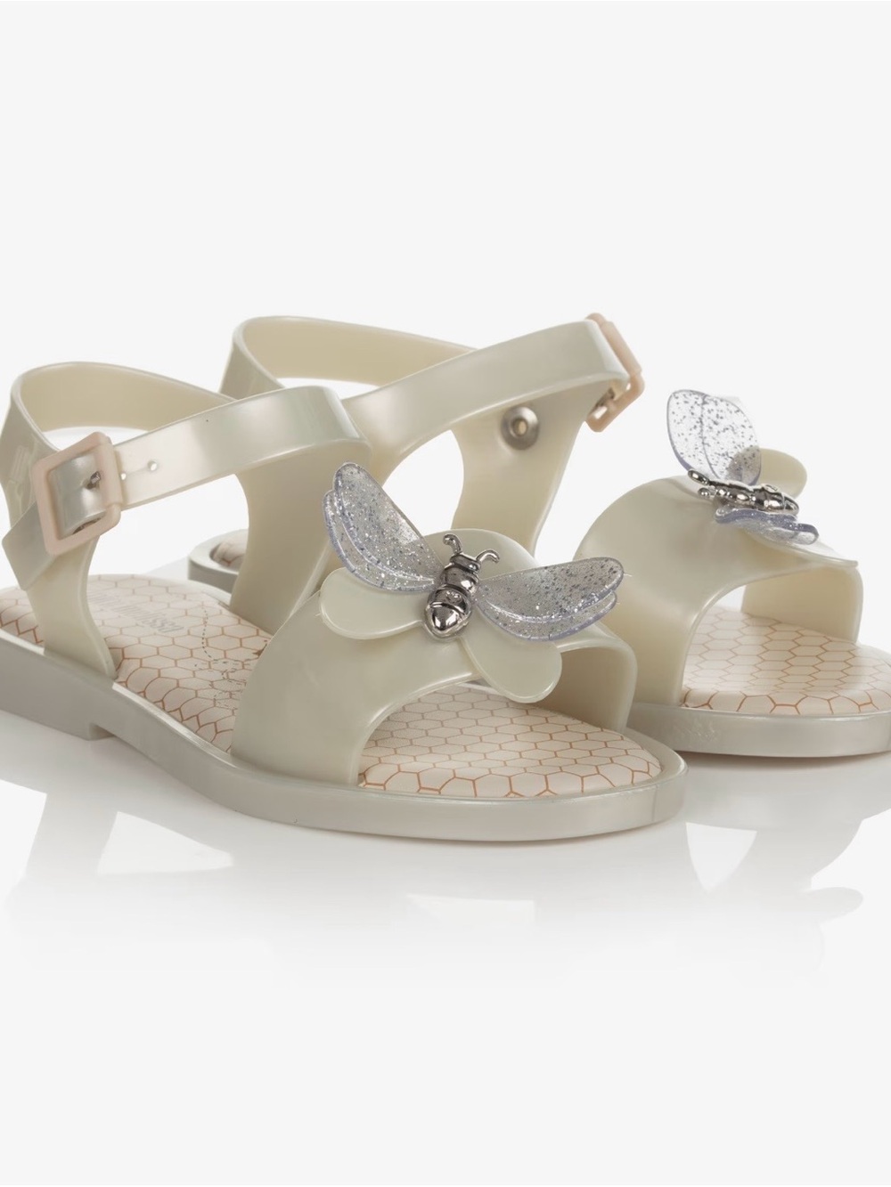Mini Melissa Mar Sandal Bug B Glitter White